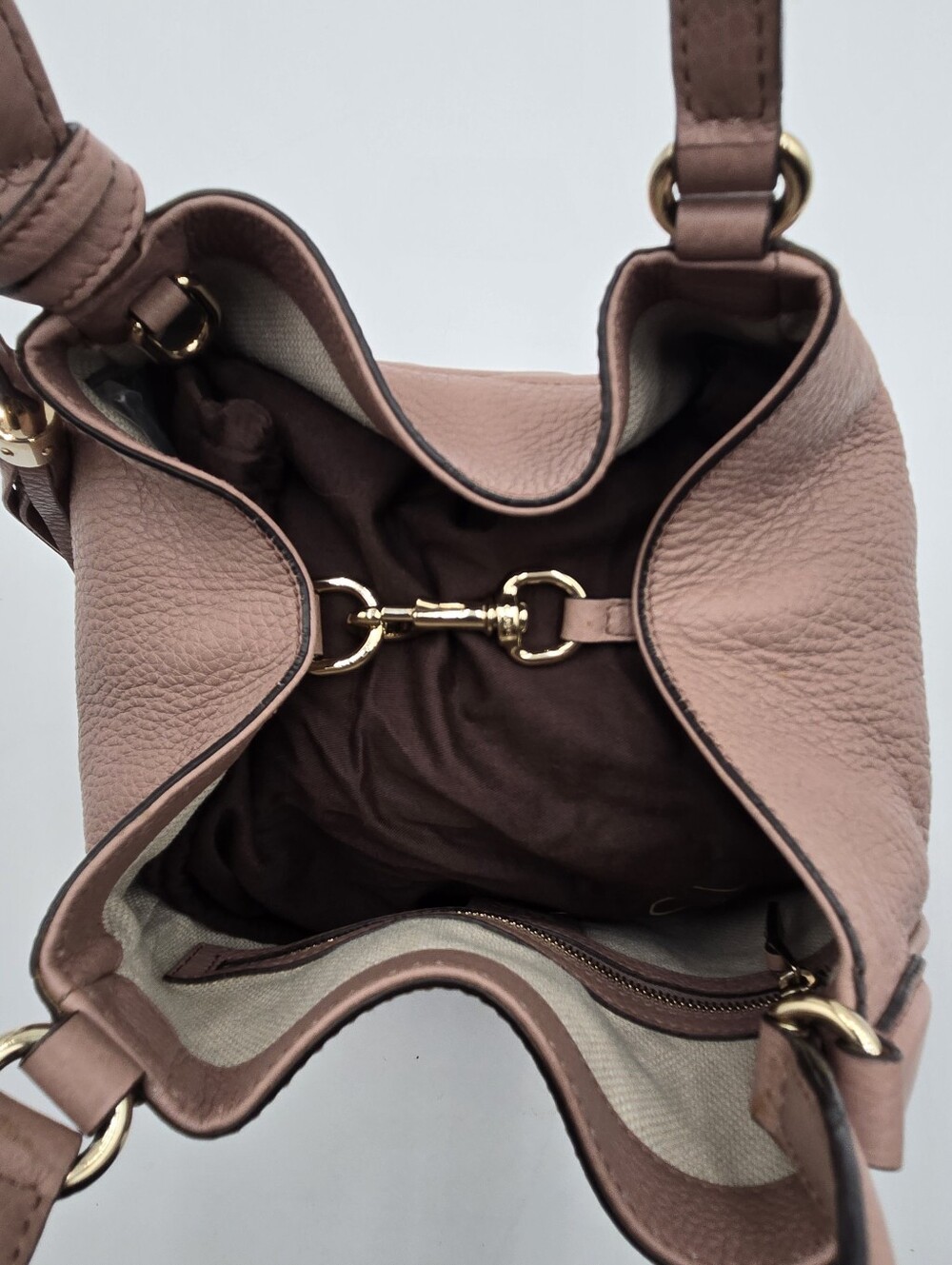 Gucci Pebbled Calfskin Small Soho Shoulder Bag Light Pink - COA Included - Picture 10 of 16